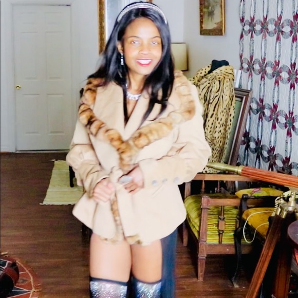 New Tomaso Stefanelli Chinchilla Fur Trim Coat 48 